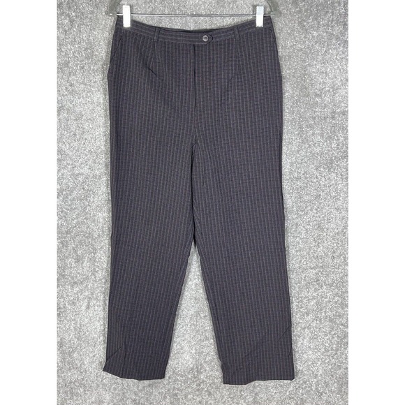 Sag Harbor Petite Gray Plaid Straight Leg Dress Pants Womens Size 12P Stretch‎ - Picture 1 of 9